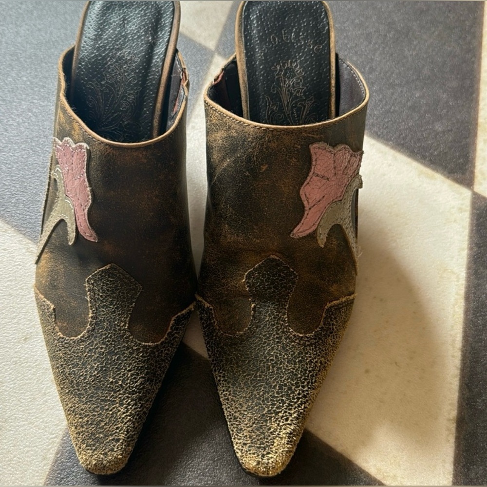 Matisse Leather Pointed-Toe Mules with Stacked Wood Heel  Real Beauties!